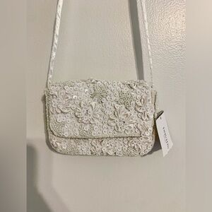 Kids crossbody purse flower girl beaded white bag small first communion handbag